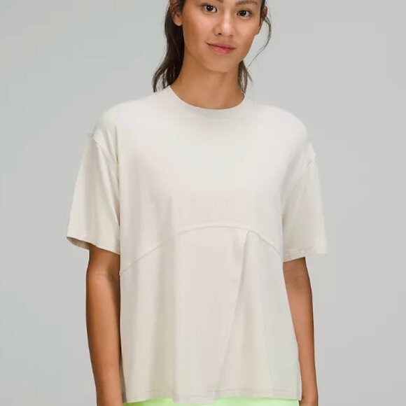 Modal silk blend tie-front yoga t-shirt, size 4 - Picture 4 of 5